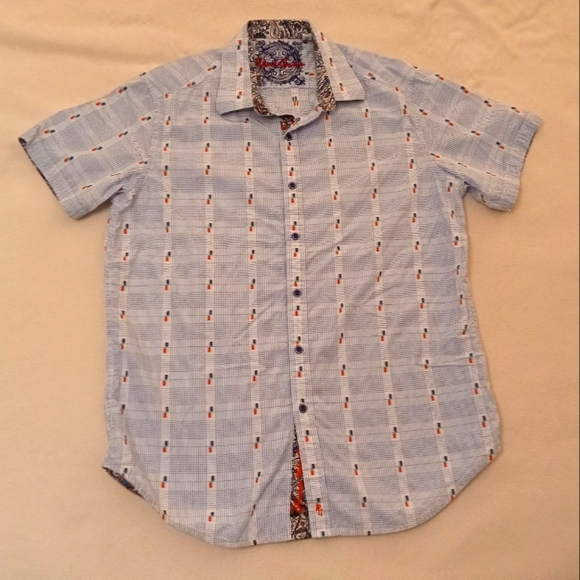 Robert Graham Other - Robert Graham paisley geometric flip cuff short sleeve button up shirt